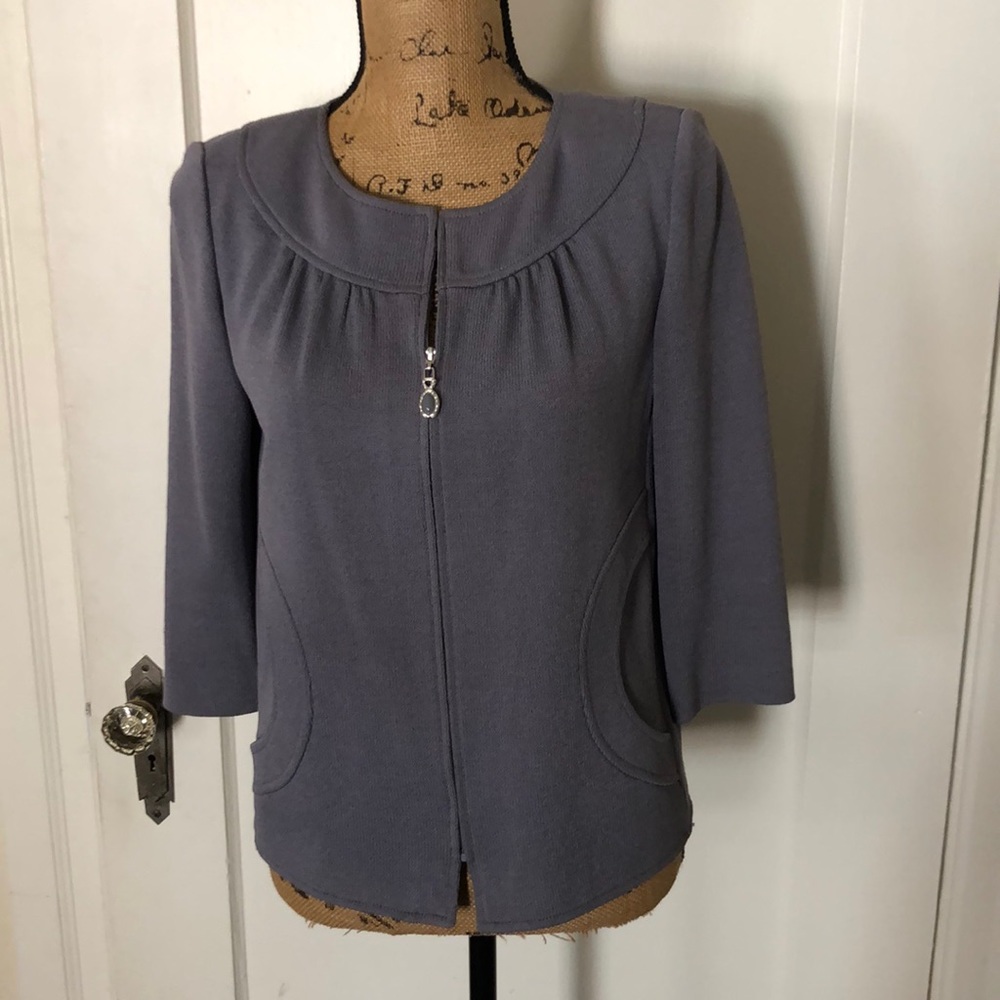 St. John Collection grey knit jacket